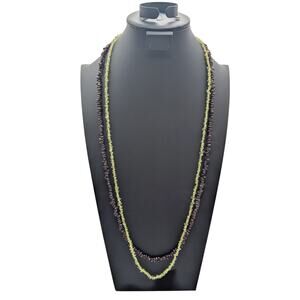 35" Peridot (August) Chip Bead Strand & 33" Garnet (January) Chip Bead Strand